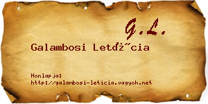 Galambosi Letícia névjegykártya